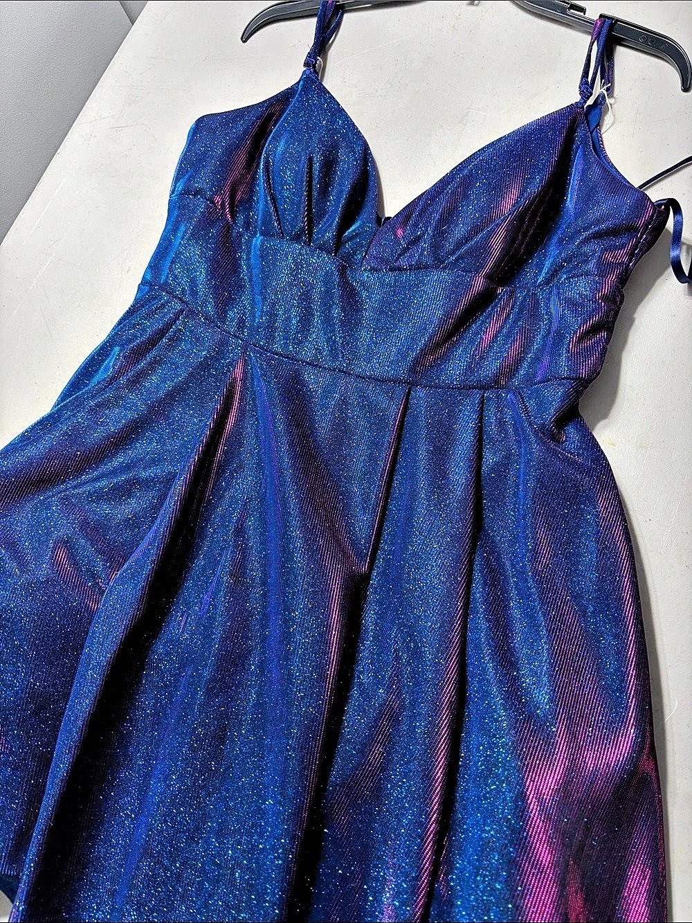 Sparkly Blue & Pink Mini Dress